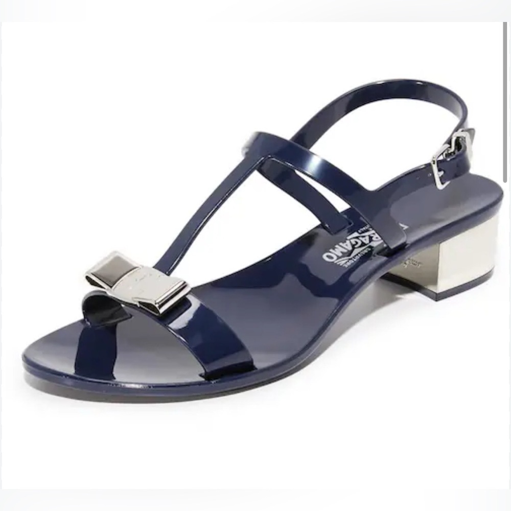 Salvatore Ferragamo Navy Sandals